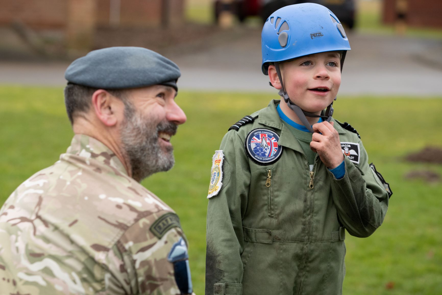 Jacob with RAF personnel.